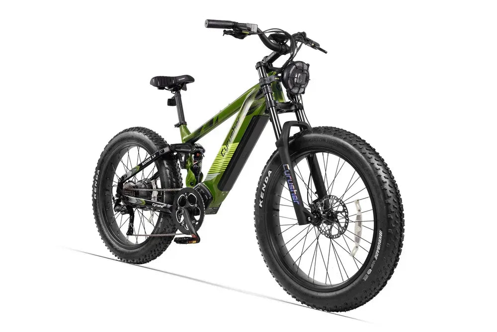 CYRUSHER Ranger 2.0 electric bike in green, alternate view