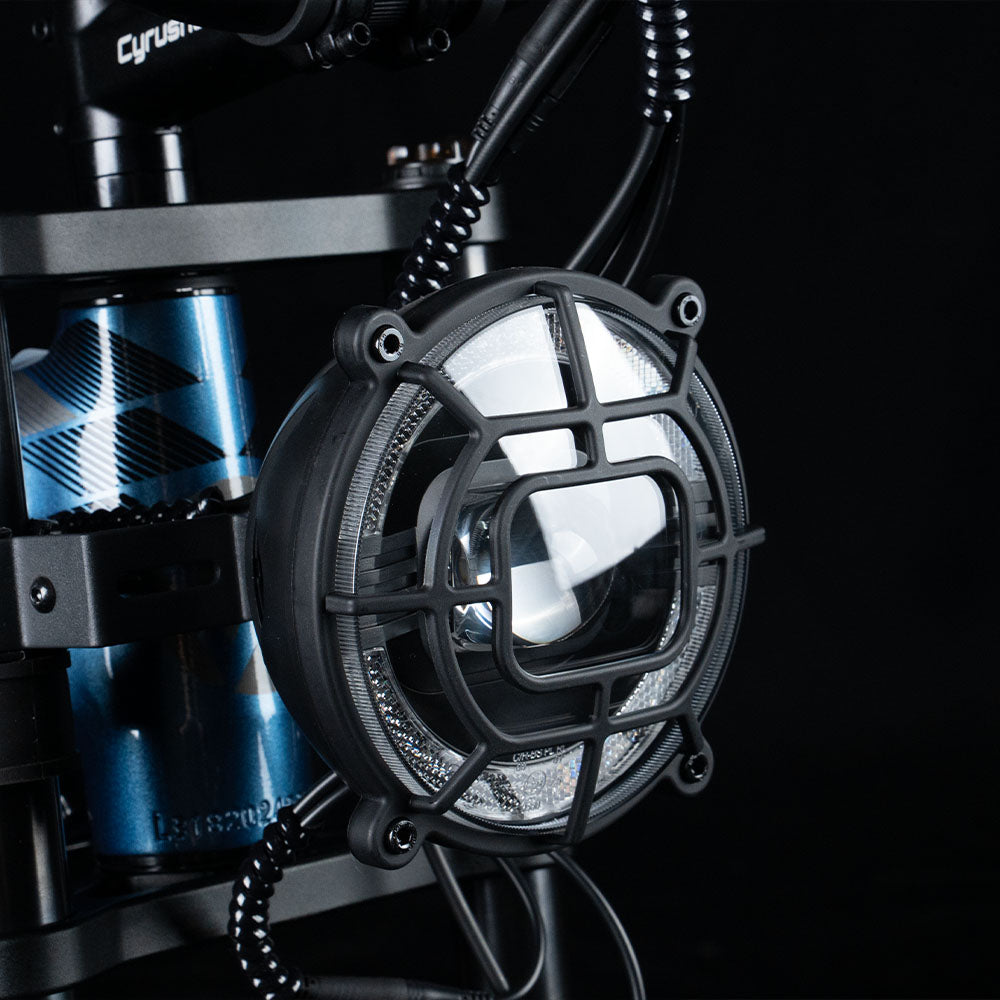 CYRUSHER Trax 2.0 step-thru electric bike — headlight