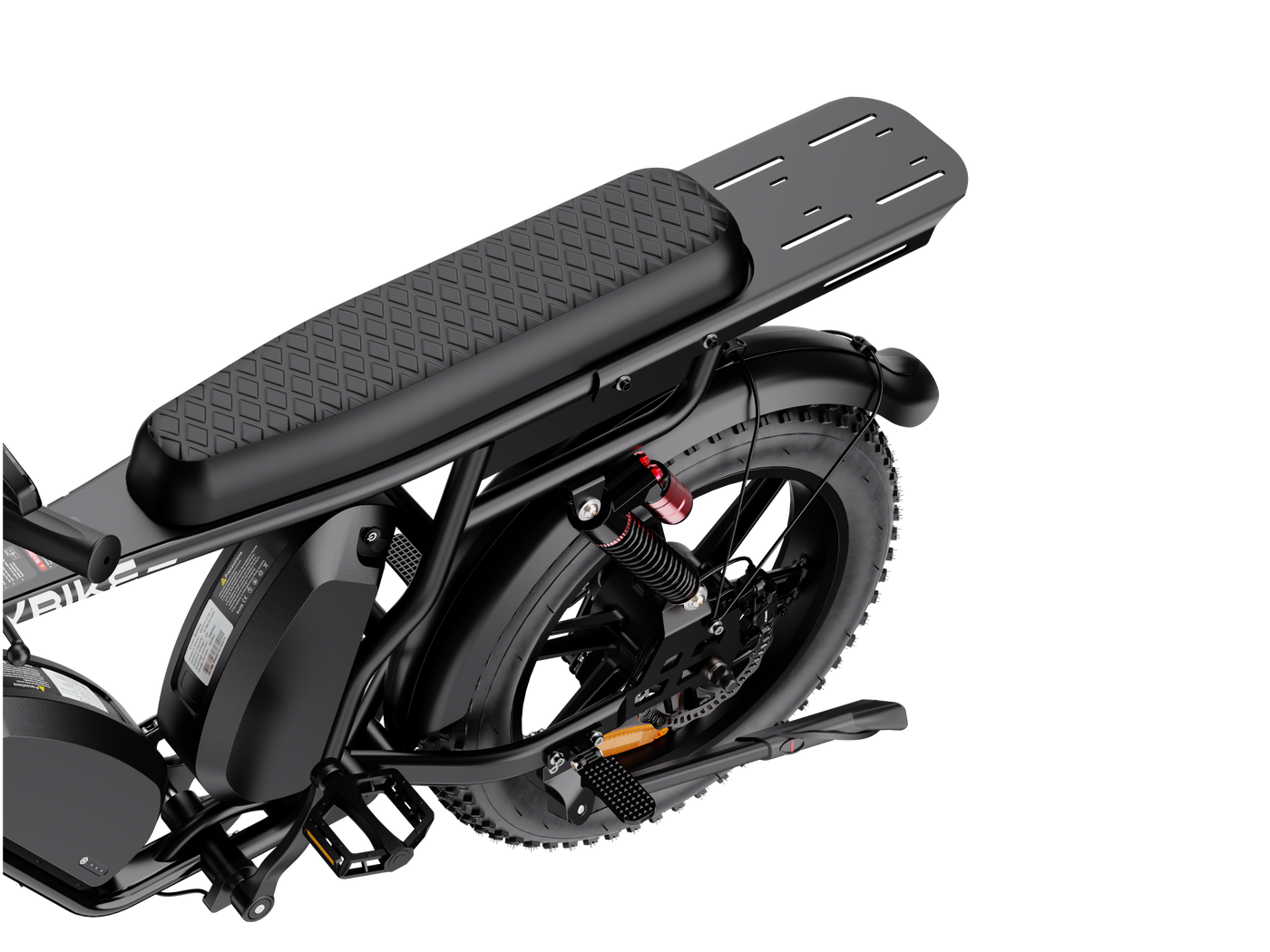 Long saddle and footpegs
