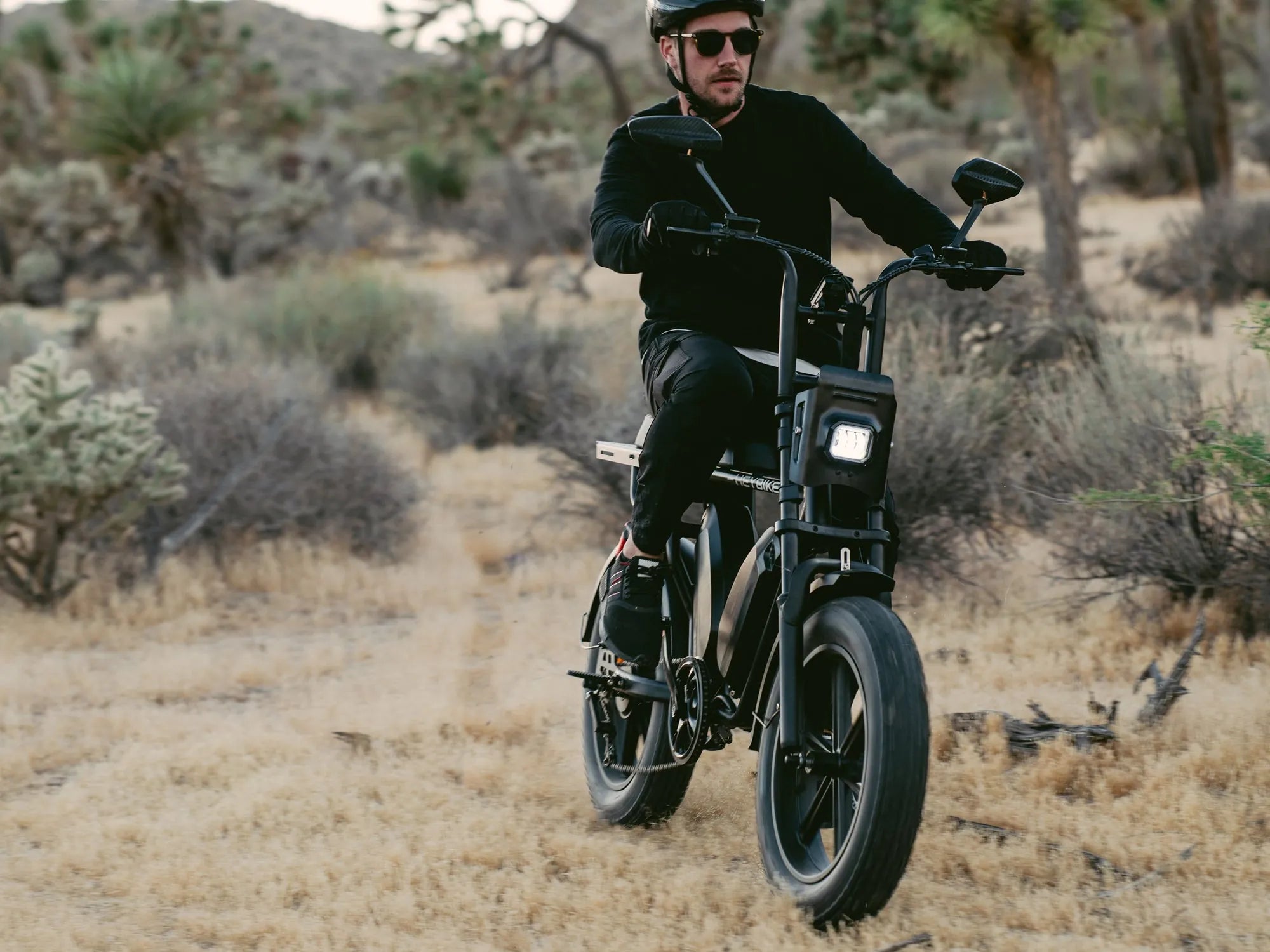 Rider on a desert trail